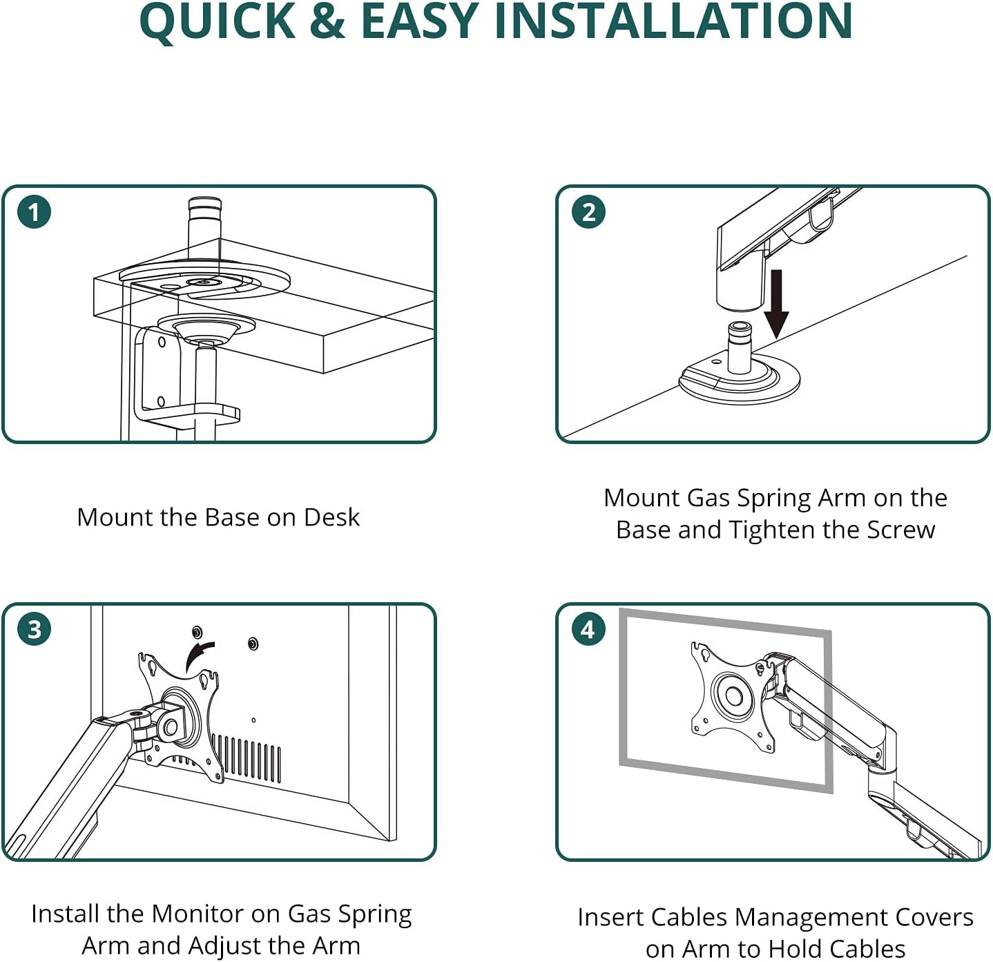 Monitor Desk Mount - Single Monitor Arm Stand for 15" to 30" Computer Screens (Within 4.4-19.8 Lbs), Monitor Mount Stand with Clamp, VESA Mount 75X75Mm or 100X100Mm